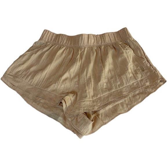 Free People Movement Pants - FREE PEOPLE Movement Lets Go Out 100% Cotton Shorts Tan Size Med